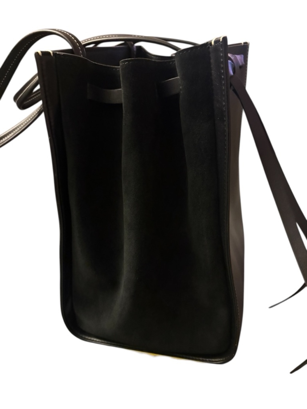 Vince Black Leather Tote with Bow-Tie Detail - Picture 7 of 13